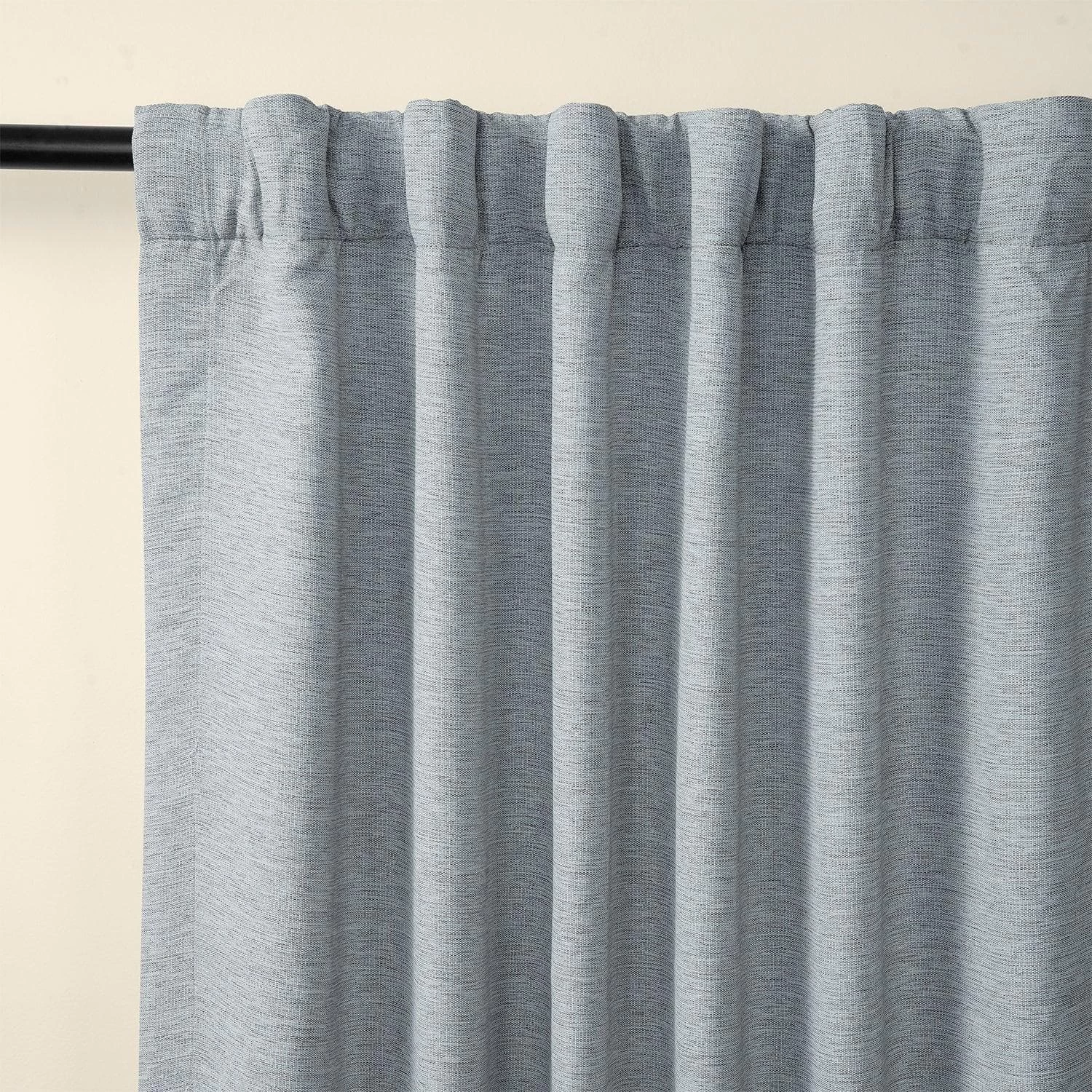Gulf Blue Textured Bellino Room Darkening Curtain 6 Gulf Blue Textured Bellino Room Darkening Curtain - Image 4