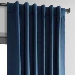 Indigo Thermal Cross Linen Weave Blackout Curtain -Chic Curtains Shop 4 c72f6a67 23e5 45fc 9ffa 943bc0f88485