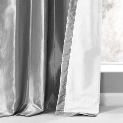 Platinum Ruched Solid Faux Silk Taffeta Curtain -Chic Curtains Shop 4 f6df52f8 8b44 4bf6 b41d 4821e8fb8b65