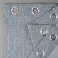 Heather Grey Grommet Textured Faux Linen Room Darkening Curtain 10 Heather Grey Grommet Textured Faux Linen Room Darkening Curtain -Chic Curtains Shop 50K