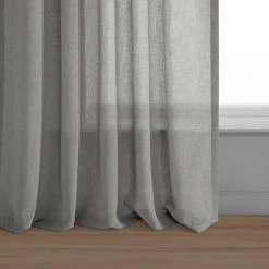 Paris Greige Textured Faux Linen Sheer Curtain -Chic Curtains Shop 5 26780582 acac 4102 a2c2 ec645cfdf3f9