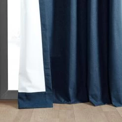 Indigo Thermal Cross Linen Weave Blackout Curtain -Chic Curtains Shop 5 81b169e4 2f55 41db 8a42 fc73dc4e0357