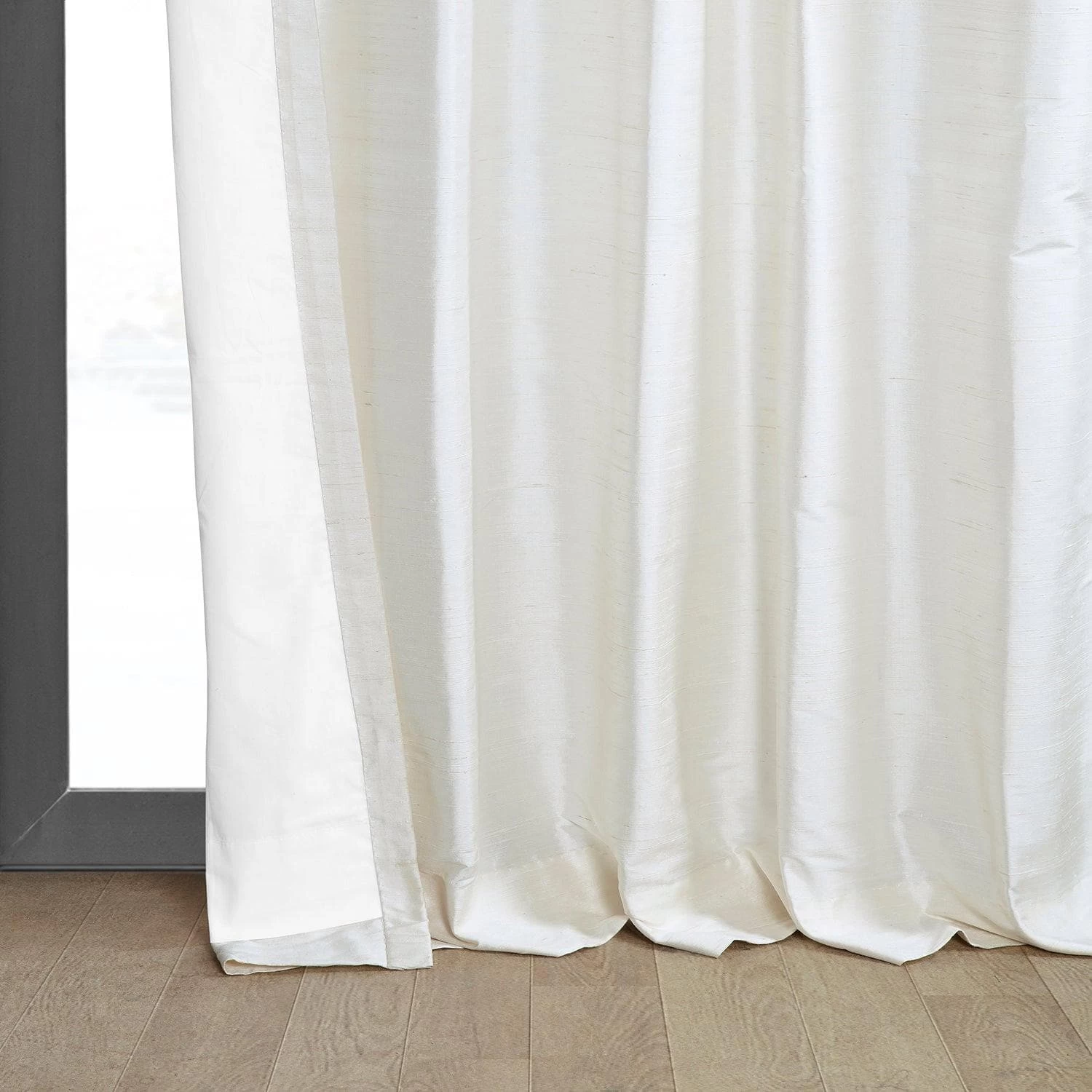 Lily White Textured Dupioni Silk Curtain 7 Lily White Textured Dupioni Silk Curtain - Image 5