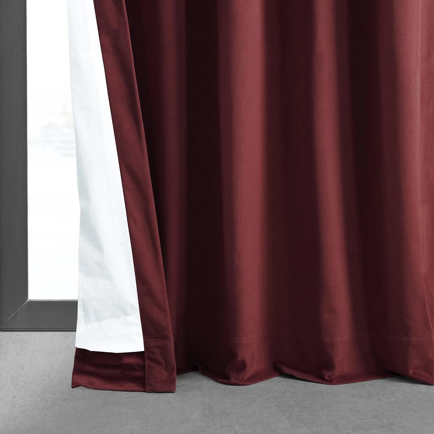 Dark Amaranth Signature Velvet Room Darkening Curtain Pair (2 Panels) 7 Dark Amaranth Signature Velvet Room Darkening Curtain Pair (2 Panels) - Image 5