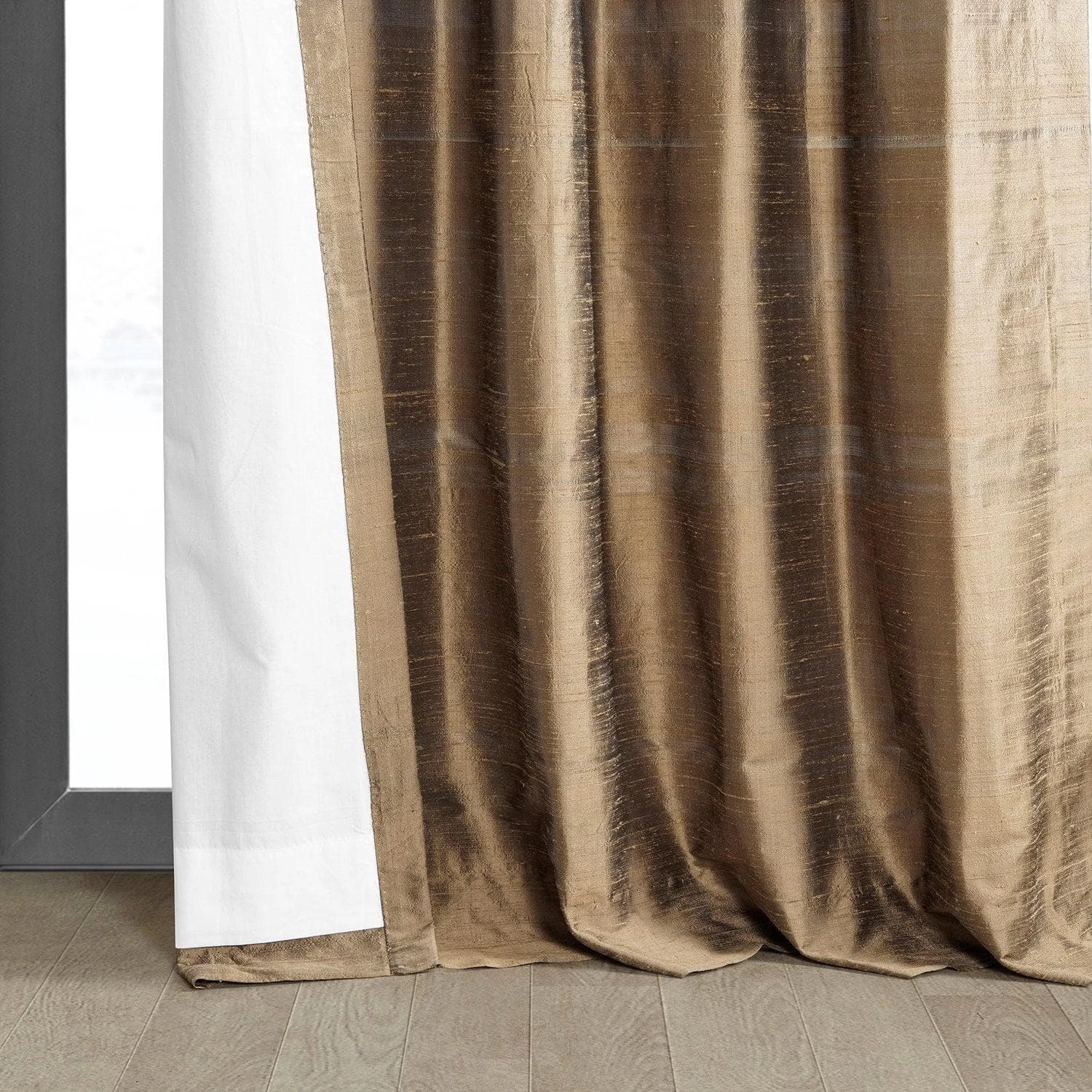 Mocha Textured Dupioni Silk Curtain 7 Mocha Textured Dupioni Silk Curtain - Image 5