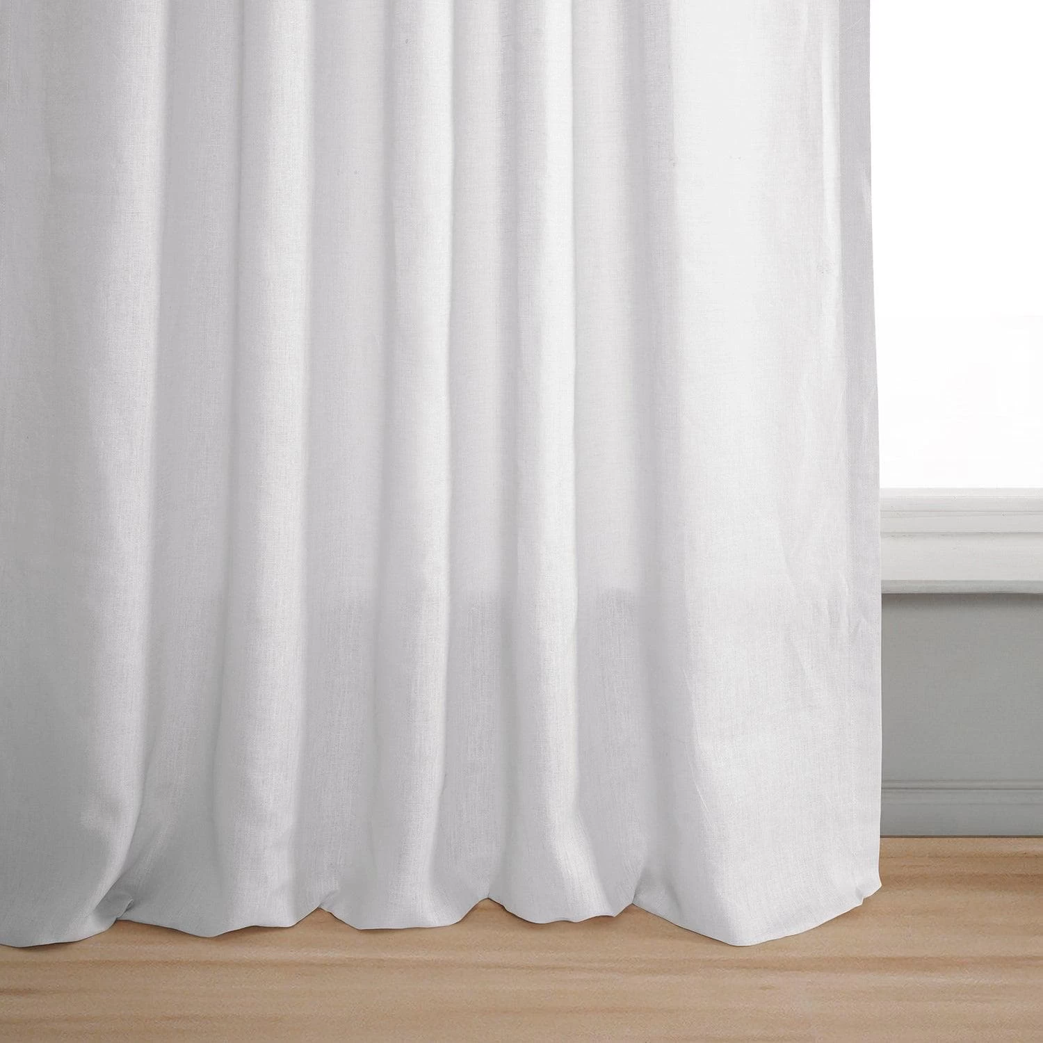 Purity White Deluxe French Linen Curtain 5 Purity White Deluxe French Linen Curtain - Image 3