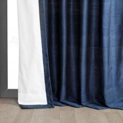 Navy Textured Dupioni Silk Curtain -Chic Curtains Shop 5 ebbdde65 c9da 4efe 8756 54c335dd36fc