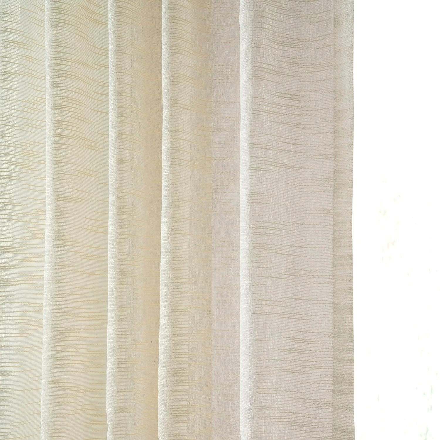 Cream Open Weave Linen Blend Sheer Curtain 7 Cream Open Weave Linen Blend Sheer Curtain - Image 5