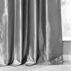 Platinum Ruched Solid Faux Silk Taffeta Curtain -Chic Curtains Shop 6 2381ec40 f847 450e 96c4 e812500314b8