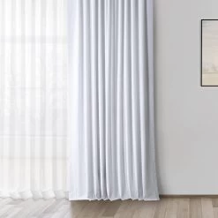 White Thermal Cross Linen Weave Blackout Curtain -Chic Curtains Shop 6 36bfc73d 8c28 43a0 b6de 741e3a7d5686