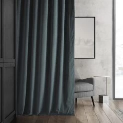 Seared Grey Signature Velvet Room Darkening Curtain Pair (2 Panels) -Chic Curtains Shop 6 49a3339d 895e 4063 882e 6222ace463bf