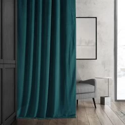 Ocean Teal Blue Signature Velvet Room Darkening Curtain Pair (2 Panels) -Chic Curtains Shop 6 6d010778 a187 414a b704 85a00002e3ae
