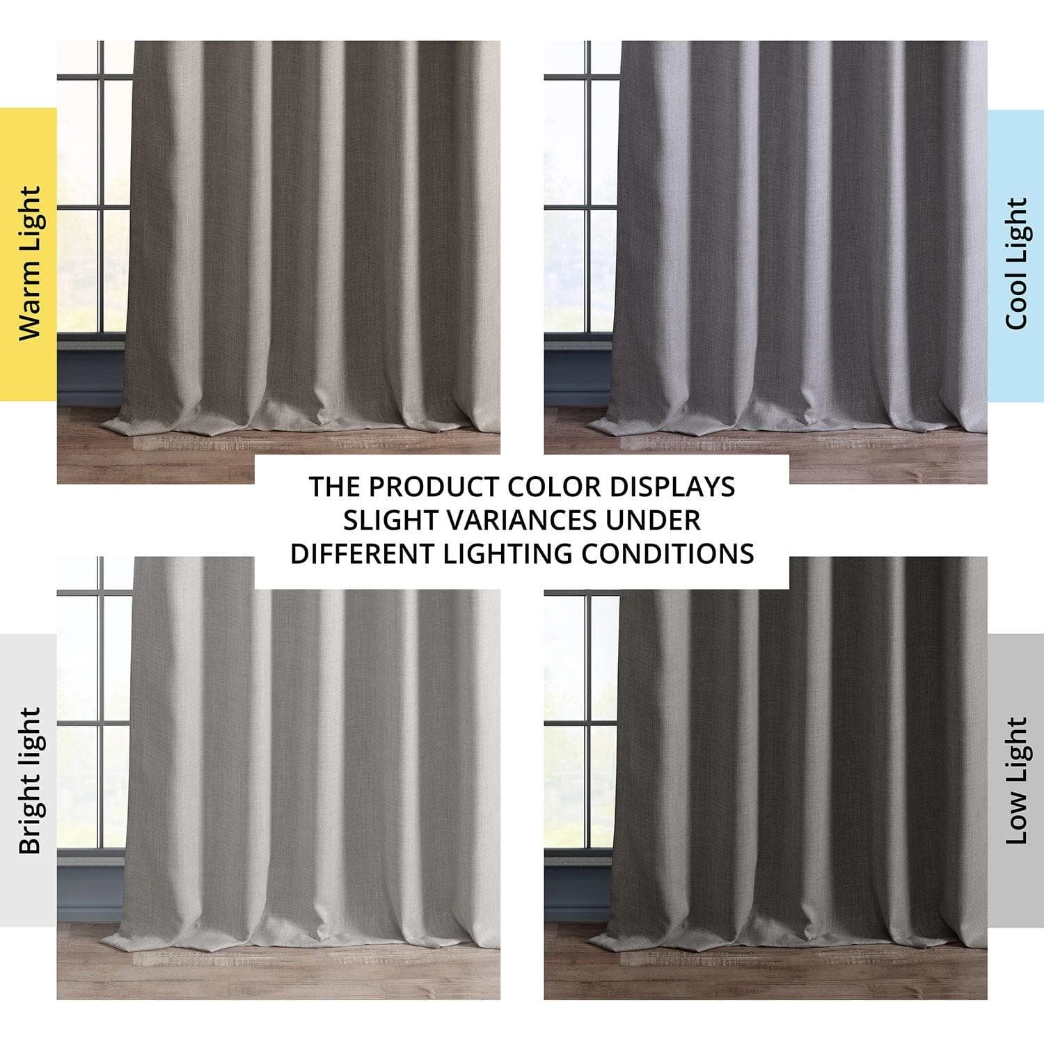 Clay Textured Faux Linen Room Darkening Curtain 8 Clay Textured Faux Linen Room Darkening Curtain - Image 6