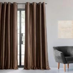 Copper Brown Grommet Faux Silk Taffeta Blackout Curtain -Chic Curtains Shop 6 b2abf3a7 2858 4d55 adbc f852379d411a
