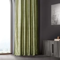 Paradise Green Textured Dupioni Silk Curtain -Chic Curtains Shop 6 bd825c63 6482 4780 8dee cf61ede1a946