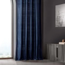 Navy Textured Dupioni Silk Curtain -Chic Curtains Shop 6 efc8fa09 5fed 4531 9efe 1964b53b1315
