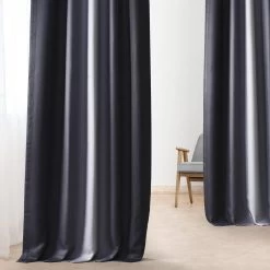 Parallel Grey Printed Faux Linen Room Darkening Curtain -Chic Curtains Shop 6 f610dd64 236e 46d5 9f10 6606731e66f2