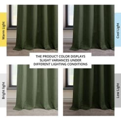 Tuscany Green French Pleat Textured Faux Linen Room Darkening Curtain 13 Tuscany Green French Pleat Textured Faux Linen Room Darkening Curtain -Chic Curtains Shop 85N