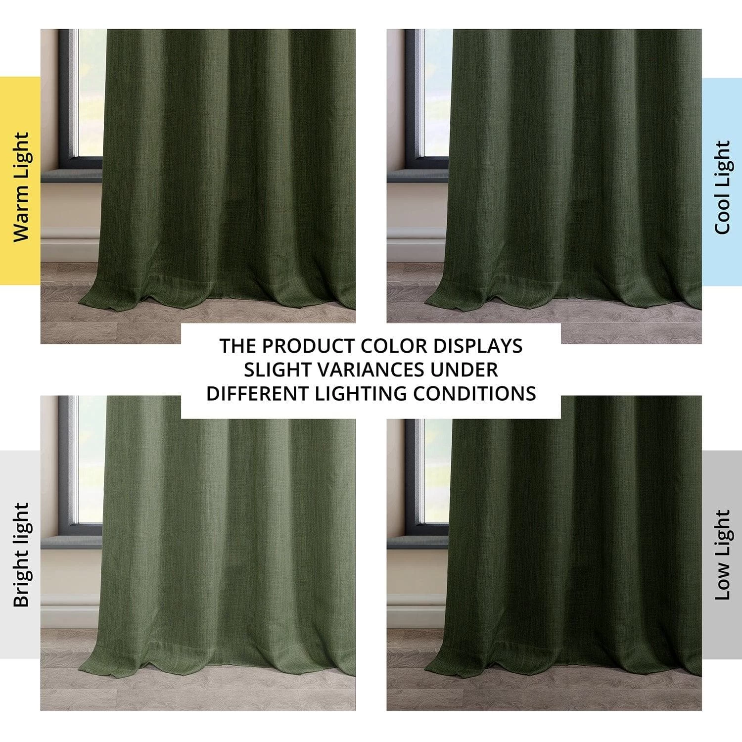 Tuscany Green French Pleat Textured Faux Linen Room Darkening Curtain 8 Tuscany Green French Pleat Textured Faux Linen Room Darkening Curtain - Image 6