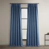Denim French Pleat Textured Faux Linen Room Darkening Curtain -Chic Curtains Shop 86A