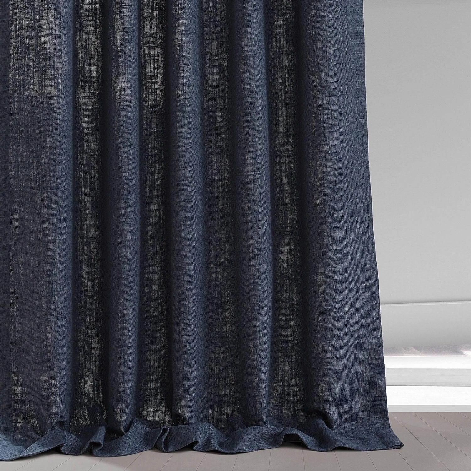 Ballpoint Blue Belga Faux Linen Curtain 7 Ballpoint Blue Belga Faux Linen Curtain - Image 5