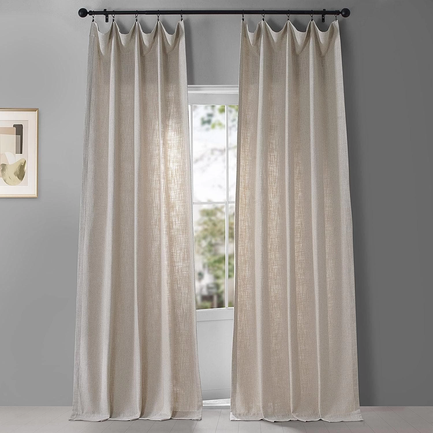 Mod Beige Belga Faux Linen Curtain 3 Mod Beige Belga Faux Linen Curtain