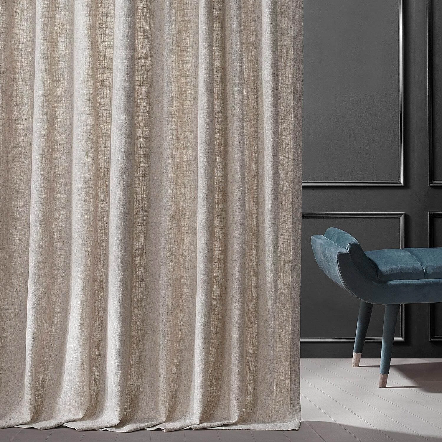 Mod Beige Belga Faux Linen Curtain 8 Mod Beige Belga Faux Linen Curtain - Image 6