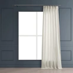 Light Ivory French Pleat Barcelona Linen Curtain -Chic Curtains Shop BLNP 230401 FP front view r