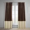 Banded Copper Brown Faux Silk Taffeta & Macchiato Beige Plush Velvet Curtain 1 Banded Copper Brown Faux Silk Taffeta & Macchiato Beige Plush Velvet Curtain -Chic Curtains Shop BN P209B198602 94375