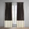 Banded Java Faux Silk Taffeta & Au Lait Creme Plush Velvet Curtain -Chic Curtains Shop BN P912B198593 94373