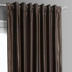 Banded Java Faux Silk Taffeta & Au Lait Creme Plush Velvet Curtain -Chic Curtains Shop BN P912B198593 94373 3