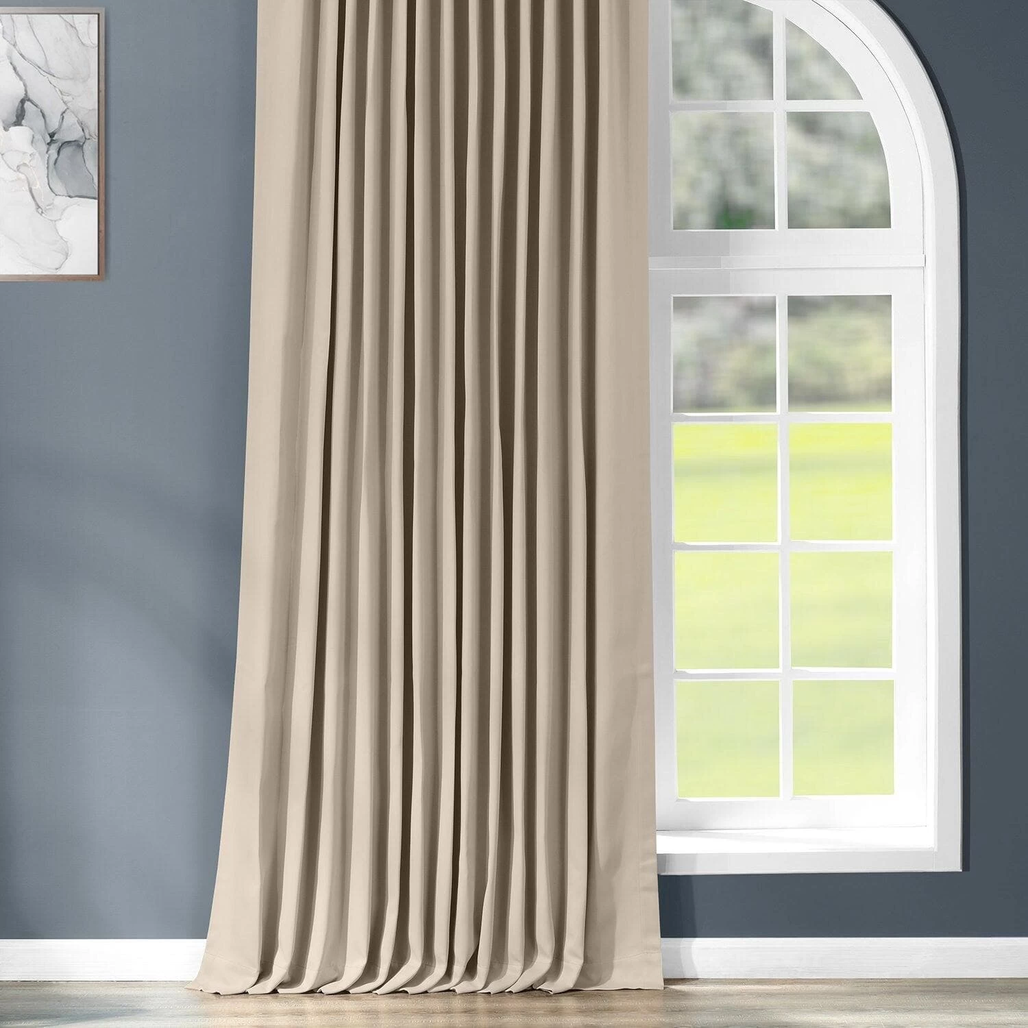 Classic Taupe Extra Wide Room Darkening Curtain 7 Classic Taupe Extra Wide Room Darkening Curtain - Image 5