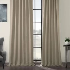 Classic Taupe Room Darkening Curtain -Chic Curtains Shop BOCH 151304 front view b