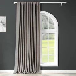 Neutral Grey Extra Wide Room Darkening Curtain