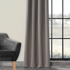 Neutral Grey Grommet Room Darkening Curtain -Chic Curtains Shop BOCH 174402 GR 15139 2