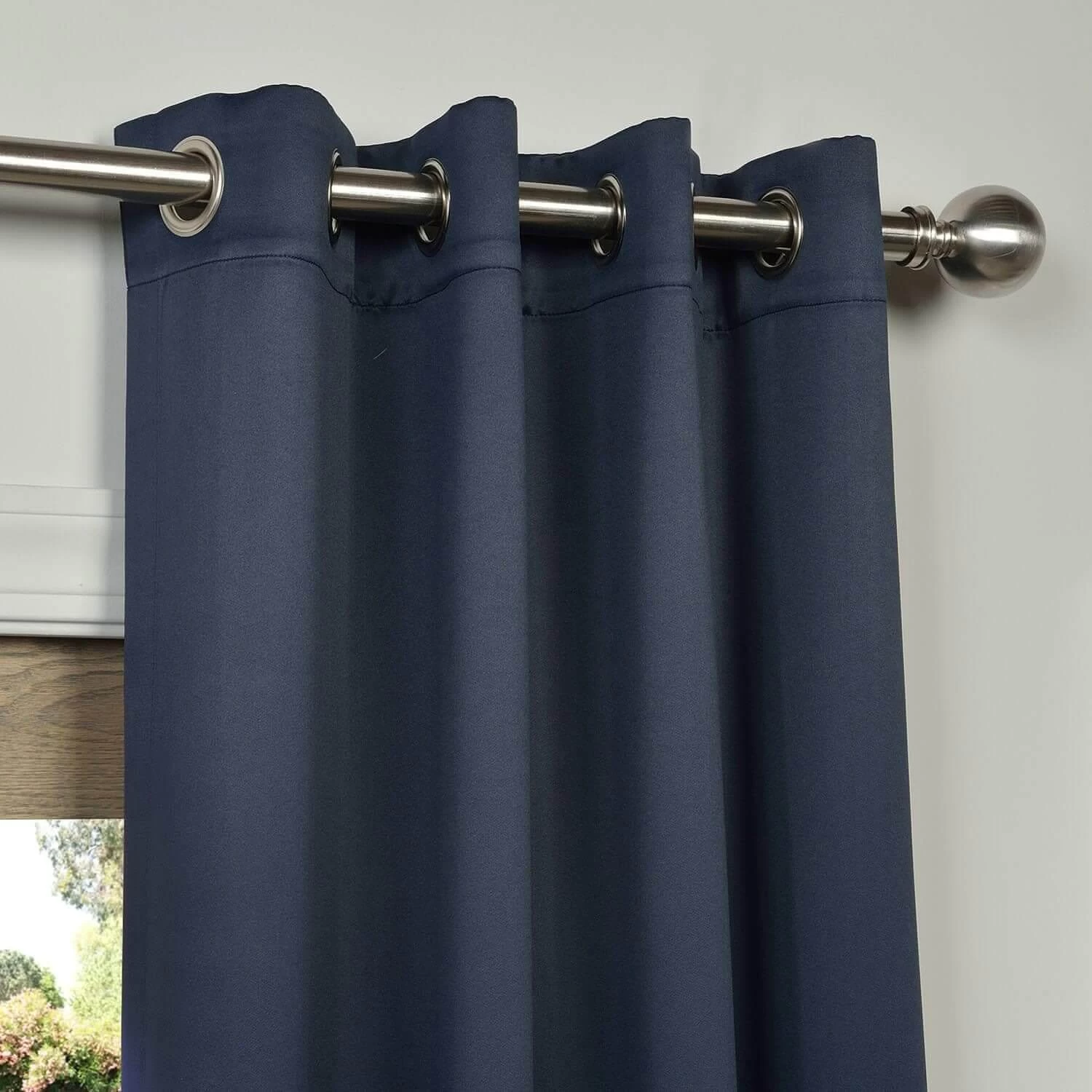 Navy Blue Grommet Room Darkening Curtain 4 Navy Blue Grommet Room Darkening Curtain - Image 2