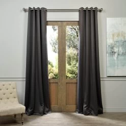 Anthracite Grey Grommet Room Darkening Curtain