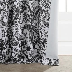 Zora Black Room Darkening Curtain -Chic Curtains Shop BOCH HKC210611 lining view