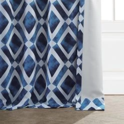 Piazza Blue Room Darkening Curtain 12 Piazza Blue Room Darkening Curtain -Chic Curtains Shop BOCH HKC21062 lining view