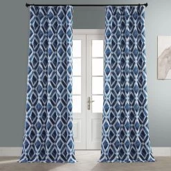 Piazza Blue Room Darkening Curtain