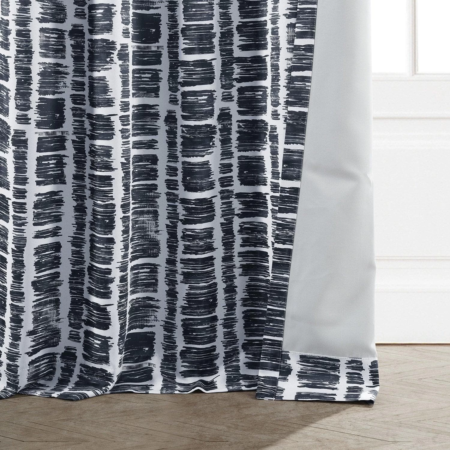 Matchstick Charcoal Black Room Darkening Curtain 7 Matchstick Charcoal Black Room Darkening Curtain - Image 5