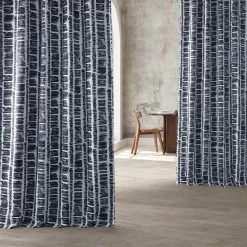 Matchstick Charcoal Black Room Darkening Curtain 13 Matchstick Charcoal Black Room Darkening Curtain -Chic Curtains Shop BOCH HKC21066A 83591