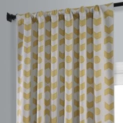 Badges Gold Room Darkening Curtain -Chic Curtains Shop BOCH HKC21067 pole pocket header