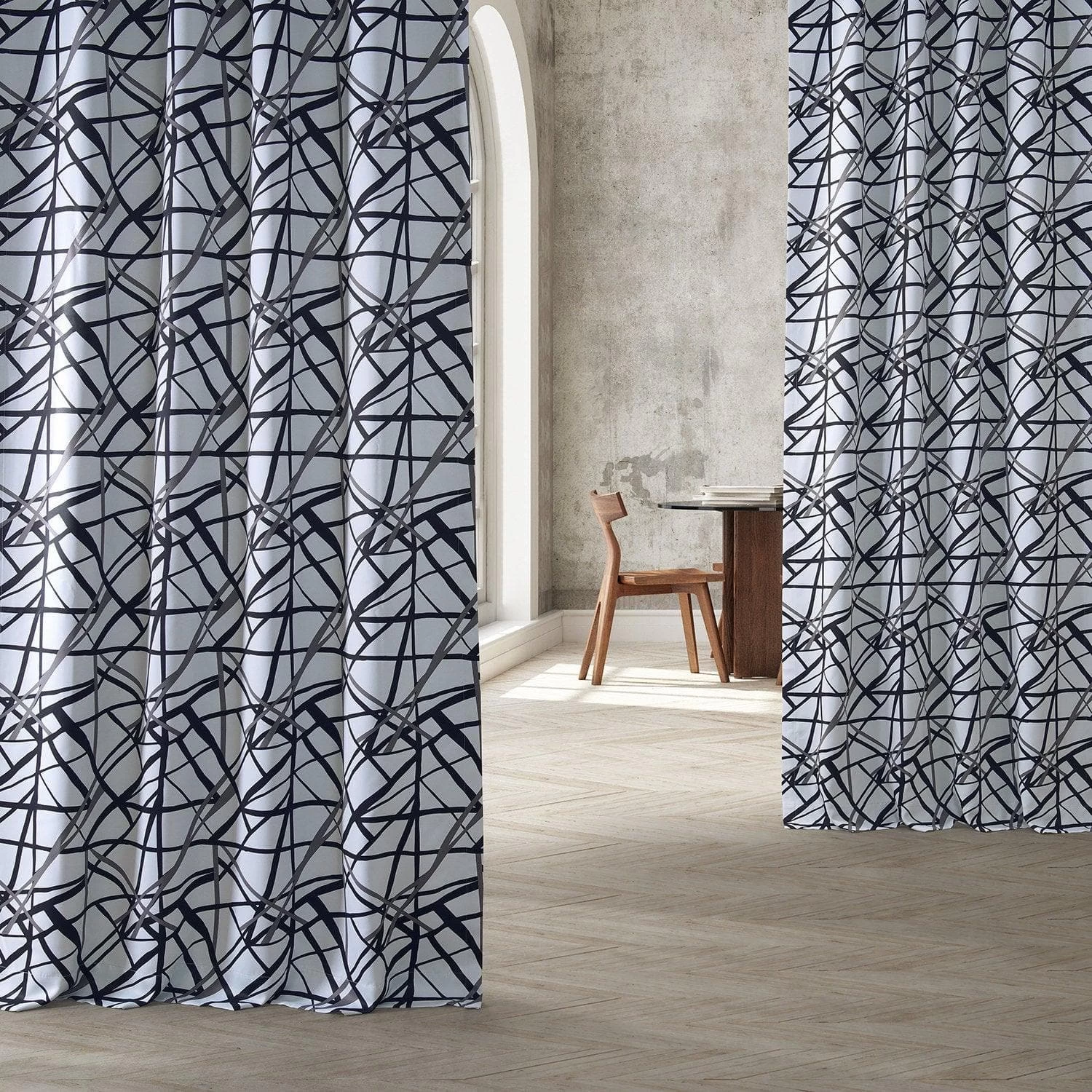 Gridlock Black Steel Room Darkening Curtain 7 Gridlock Black Steel Room Darkening Curtain - Image 5