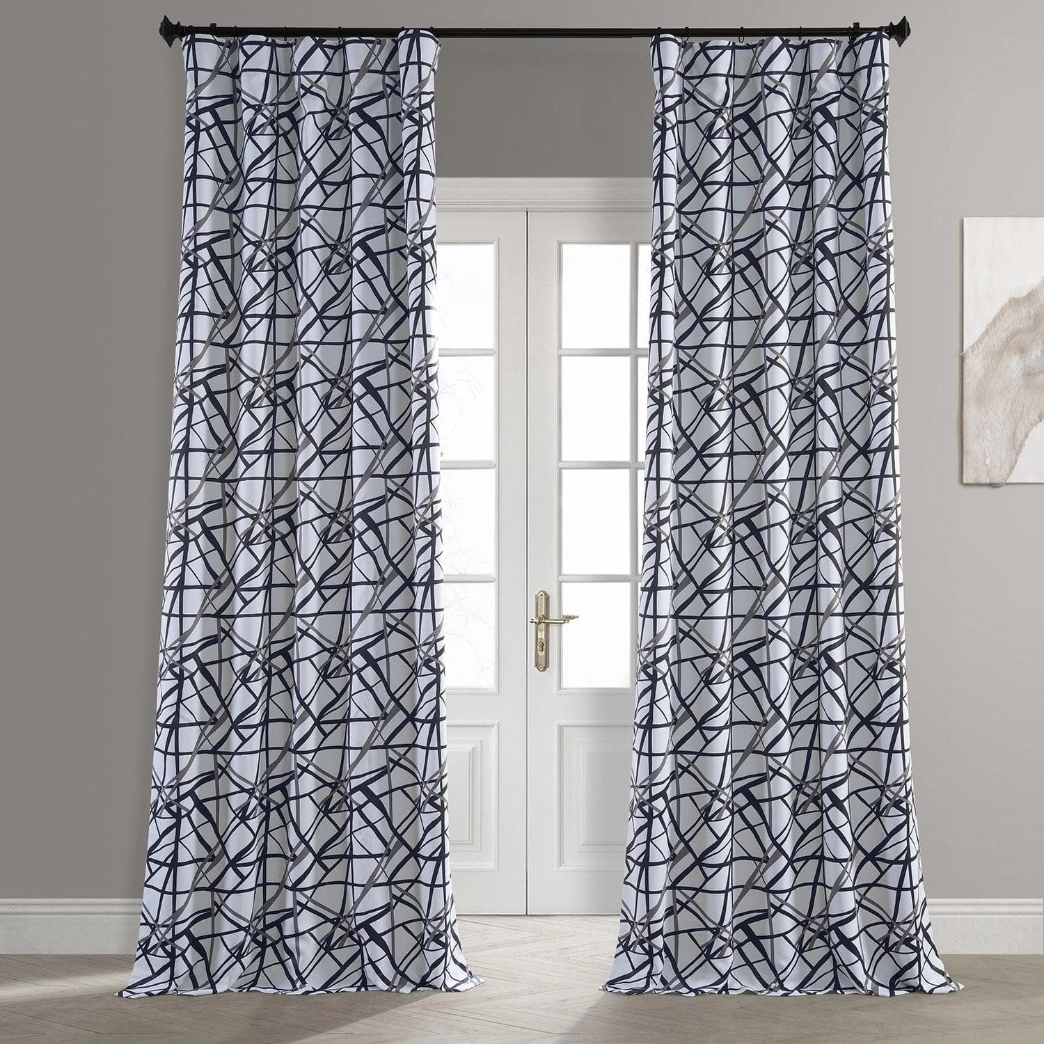 Gridlock Black Steel Room Darkening Curtain 3 Gridlock Black Steel Room Darkening Curtain