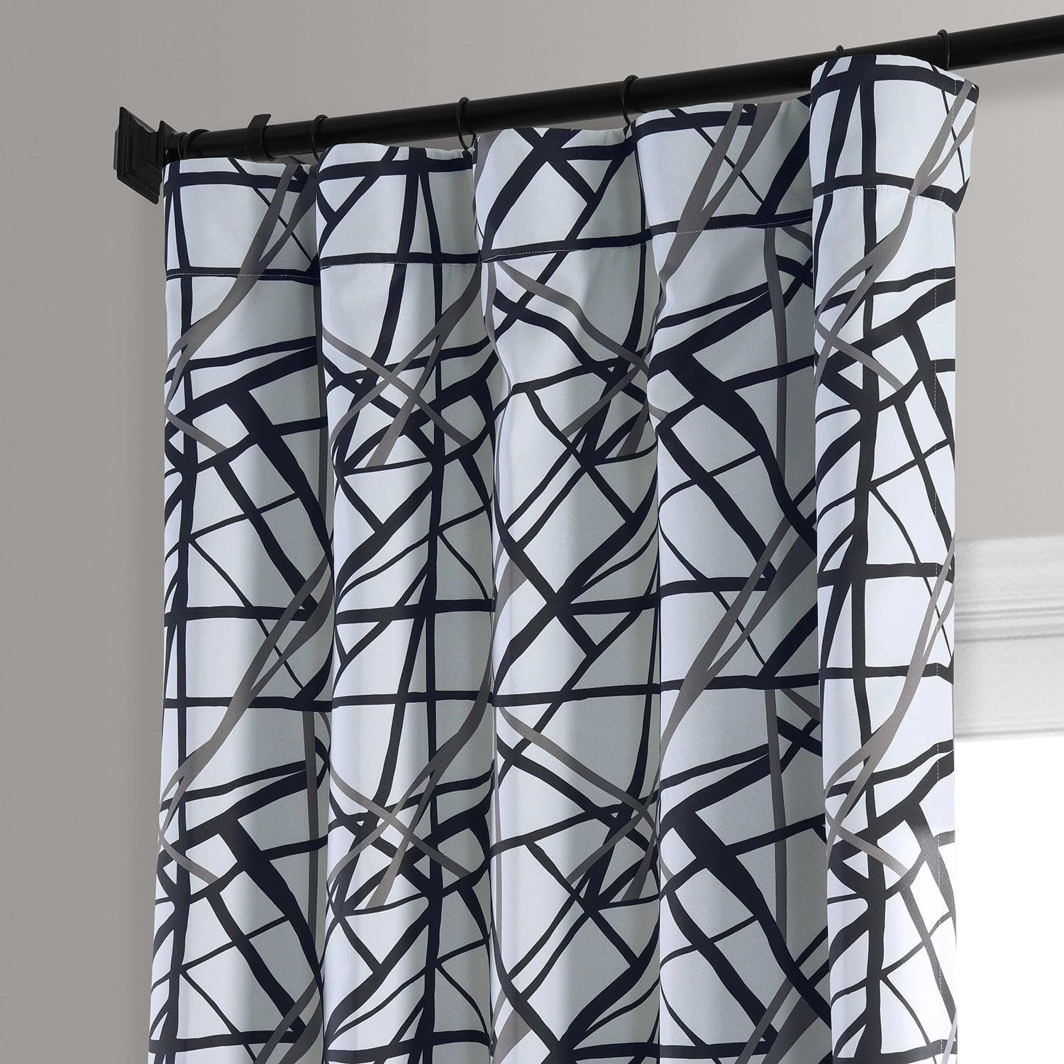 Gridlock Black Steel Room Darkening Curtain 4 Gridlock Black Steel Room Darkening Curtain - Image 2