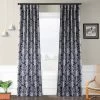 Flora Navy Room Darkening Curtain