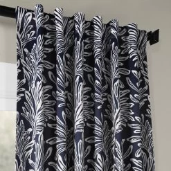 Flora Navy Room Darkening Curtain -Chic Curtains Shop BOCH KC103A 35134 2