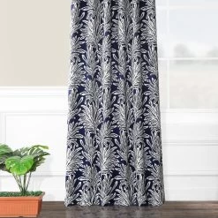 Flora Navy Room Darkening Curtain -Chic Curtains Shop BOCH KC103A 35134 3