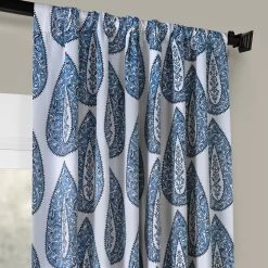 Medallion Blue Room Darkening Curtain 11 Medallion Blue Room Darkening Curtain -Chic Curtains Shop BOCH KC107 41624 2